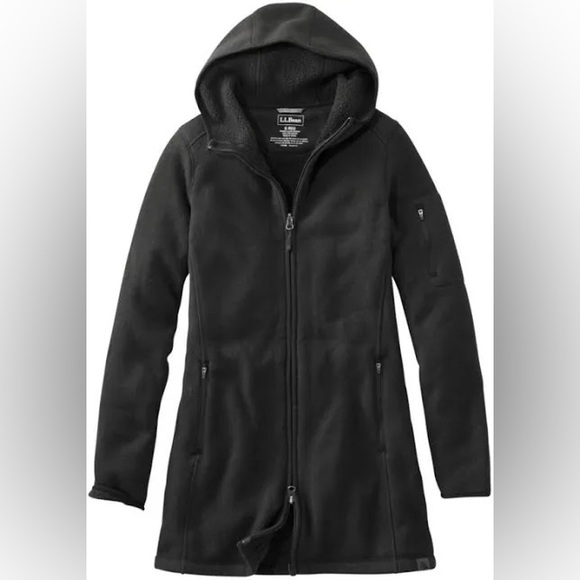 L.L. Bean Women's Small Petite Sweater Fleece Coat Classic Black ItemID 503354 - Picture 13 of 13